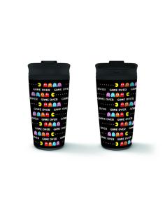 VASO VIAJE METALICO PAC MAN GAME OVER