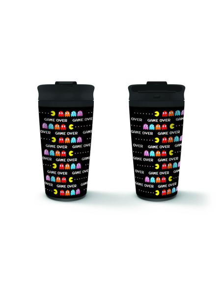 VASO VIAJE METALICO PAC MAN GAME OVER