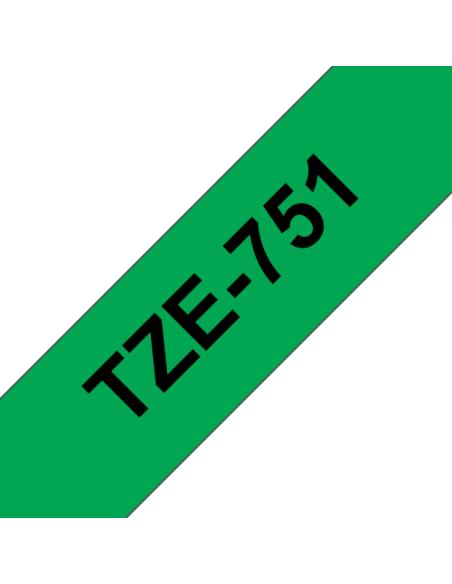 Brother TZE-751 cinta para impresora de etiquetas Negro sobre verde