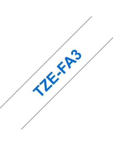 Brother TZE-FA3 cinta para impresora de etiquetas Azul sobre blanco