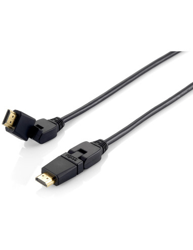 Equip 119361 Cable HDMI 2.0 giratorio, 1,0 m, conector giratorio, 4K 60 Hz
