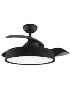 VENTILADOR DE TECHO CECOTEC ENERGYSILENCE AERO 4280 INVISIBLE NEGRO / 42" / 40W / MANDO A DISTANCIA LUZ / 3 ASPAS RETRACTIL / 6 