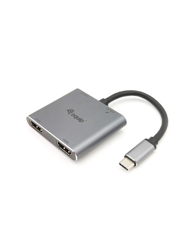 Equip Adaptador USB-C 4 en 1 Dual HDMI, USB 3.0, 100W USB PD