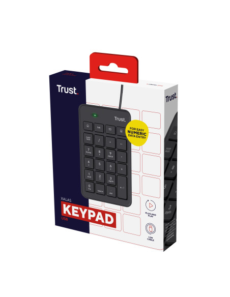 Trust 22221 teclado numérico Portátil PC USB Negro