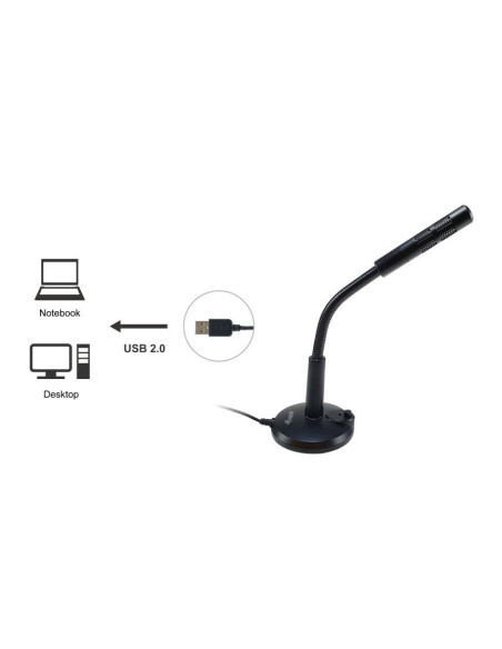 Equip 245340 micrófono Negro Micrófono de superficie para mesa