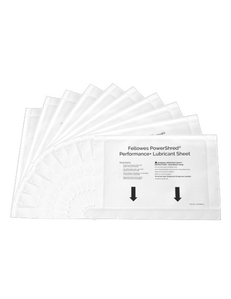 Fellowes 4025601 accesorio para destructoras de papel Hojas lubricantes 10 pieza(s)