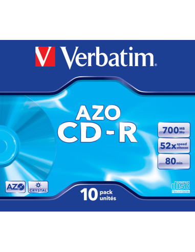 Verbatim CD-R AZO Crystal 700 MB 52x 10 pieza(s)