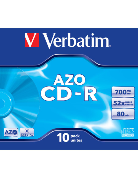 Verbatim CD-R AZO Crystal 700 MB 52x 10 pieza(s)