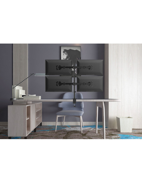 Equip Soporte articulado de sobremesa para monitor cuádruple de 13"-27