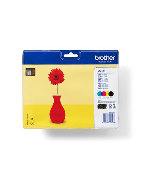 Brother LC121VALBP cartucho de tinta 4 pieza(s) Original Negro, Cian, Magenta, Amarillo