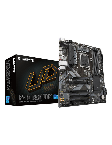 GIGABYTE B760 DS3H DDR4 Placa base - Soporta CPUs Intel Core de 14ª generación, VRM digital de 18+2+1 fases, hasta 5333MHz DDR4