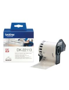 Brother DK-22113 cinta para impresora de etiquetas Negro sobre transparente