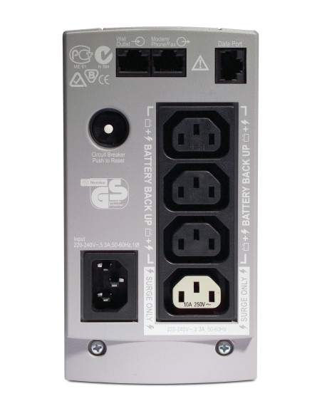 APC Back-UPS sistema de alimentación ininterrumpida (UPS) En espera (Fuera de línea) o Standby (Offline) 0,5 kVA 300 W 4