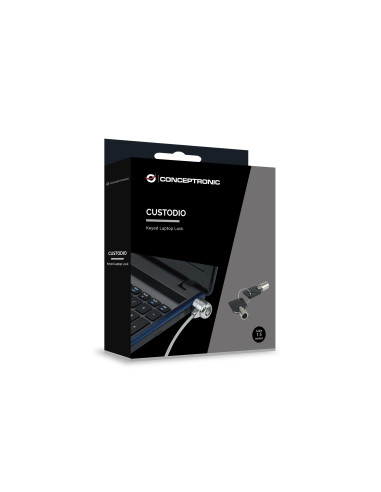 Conceptronic CNBSLOCK15 cable antirrobo Plata 1,5 m