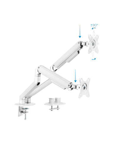 TooQ DB4132TNR-W soporte para monitor 81,3 cm (32") Escritorio Blanco
