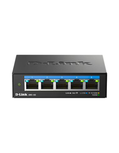 D-Link DMS-105 No administrado L2 2.5G Ethernet (100 1000 2500) Negro