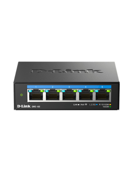 D-Link DMS-105 No administrado L2 2.5G Ethernet (100 1000 2500) Negro