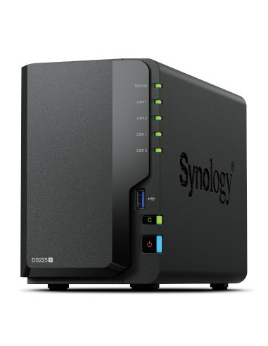 Synology DiskStation DS225+ 2 Bay NAS Escritorio Intel® Celeron® J4125 2 GB DDR4 Synology DSM Negro