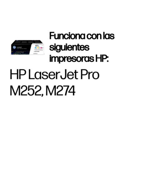 HP Paquete de 3 cartuchos de tóner cian/magenta/amarillo Originales LaserJet 201X de alta capacidad