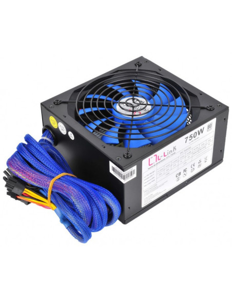 L-Link LL-PS-750-80+ unidad de fuente de alimentación 750 W 20+4 pin ATX Negro
