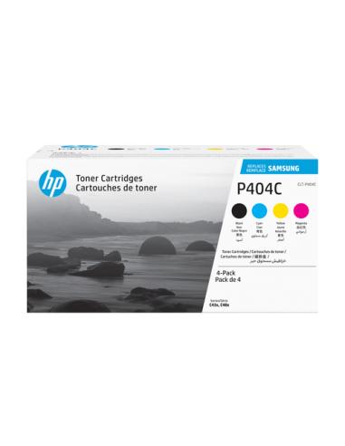 Samsung Paquete de 4 Cartuchos de Tóner Original HP CLT-P404C cian/magenta/amarillo/negro