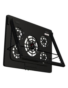 Mars Gaming MNBC2, Base Refrigeradora y Stand para Portátiles Hasta 17.3”, Iluminación LED Roja, 5x Ventiladores UA5, Regulable 2