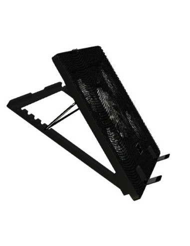 Mars Gaming MNBC2, Base Refrigeradora y Stand para Portátiles Hasta 17.3”, Iluminación LED Roja, 5x Ventiladores UA5, Regulable