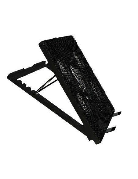 Mars Gaming MNBC2, Base Refrigeradora y Stand para Portátiles Hasta 17.3”, Iluminación LED Roja, 5x Ventiladores UA5, Regulable