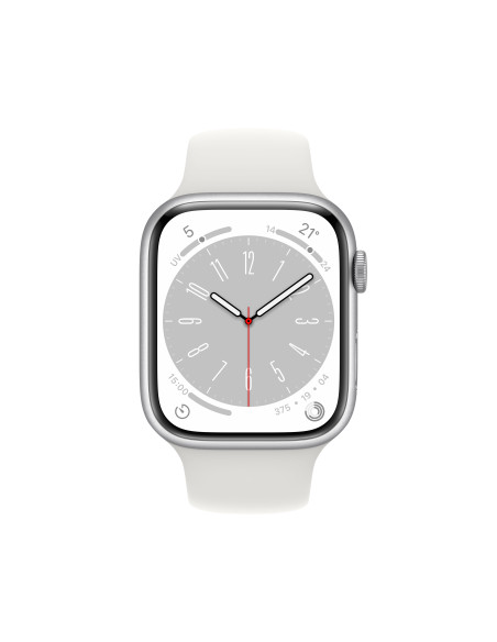 Apple Watch Series 8 OLED 41 mm Digital 352 x 430 Pixeles Pantalla táctil Plata Wifi GPS (satélite)