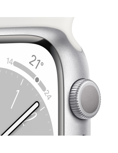 Apple Watch Series 8 OLED 41 mm Digital 352 x 430 Pixeles Pantalla táctil Plata Wifi GPS (satélite)