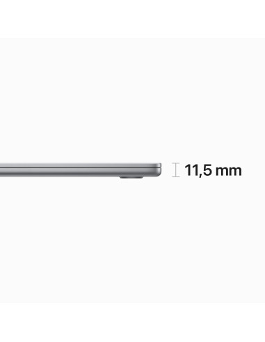 Apple MacBook Air Apple M M2 Portátil 38,9 cm (15.3") 8 GB 512 GB SSD Wi-Fi 6 (802.11ax) macOS Ventura Gris