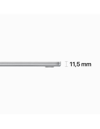 Apple MacBook Air Apple M M2 Portátil 38,9 cm (15.3") 8 GB 512 GB SSD Wi-Fi 6 (802.11ax) macOS Ventura Plata