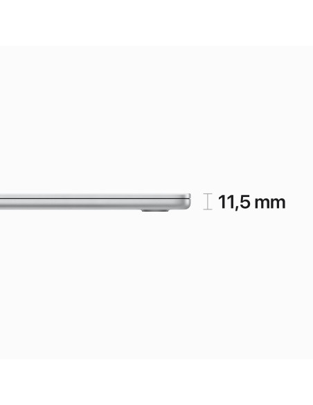 Apple MacBook Air Apple M M2 Portátil 38,9 cm (15.3") 8 GB 512 GB SSD Wi-Fi 6 (802.11ax) macOS Ventura Plata