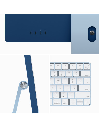 Apple iMac Apple M M3 59,7 cm (23.5") 4480 x 2520 Pixeles PC todo en uno 8 GB 512 GB SSD macOS Sonoma Wi-Fi 6E (802.11ax) Azul