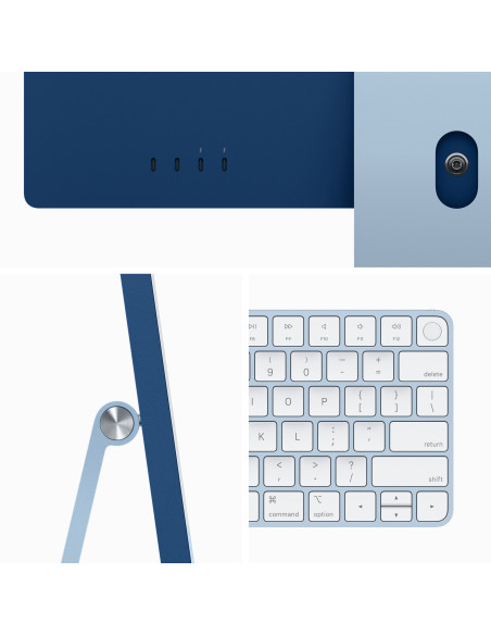 Apple iMac Apple M M3 59,7 cm (23.5") 4480 x 2520 Pixeles PC todo en uno 8 GB 512 GB SSD macOS Sonoma Wi-Fi 6E (802.11ax) Azul