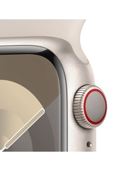 Apple Watch Series 9 41 mm Digital 352 x 430 Pixeles Pantalla táctil 4G Beige Wifi GPS (satélite)