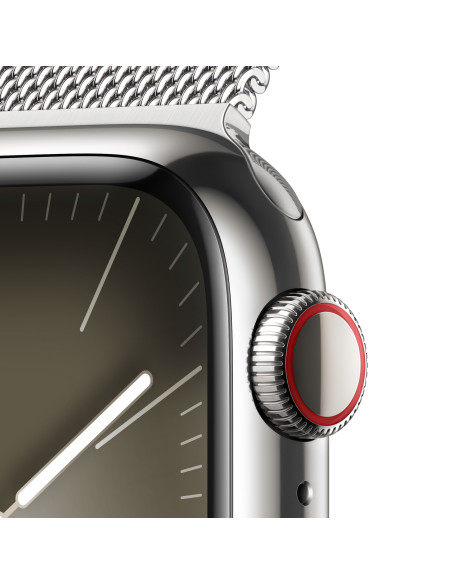 Apple Watch Series 9 41 mm Digital 352 x 430 Pixeles Pantalla táctil 4G Plata Wifi GPS (satélite)