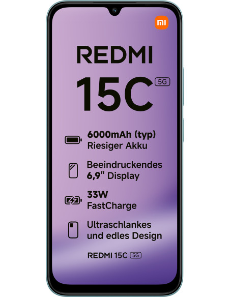 Xiaomi Redmi 15C 17,5 cm (6.9") 5G USB Tipo C 4 GB 128 GB 6000 mAh Verde