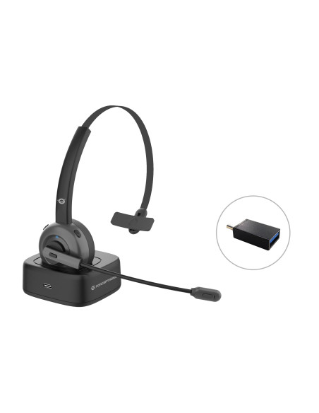 Conceptronic POLONA03BD auricular y casco Auriculares Inalámbrico Diadema Oficina Centro de llamadas Bluetooth Base de carga