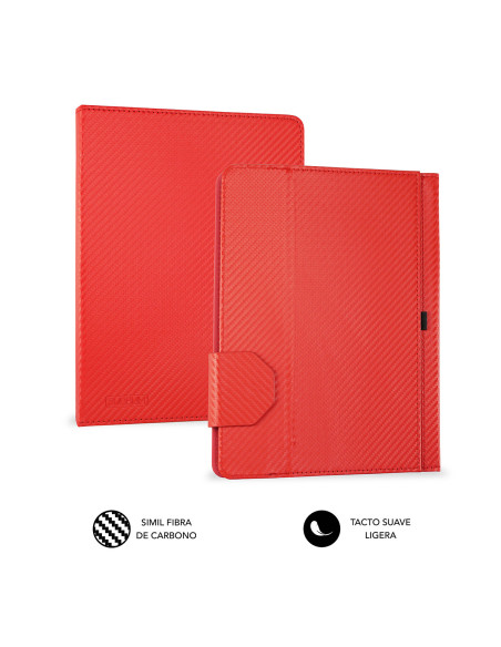 SUBBLIM Funda con Teclado Micro USB - USB C KEYTAB PRO USB 10,1" Red