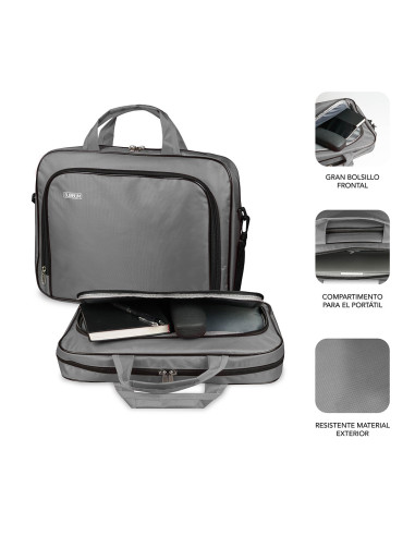 SUBBLIM Maletín Ordenador Oxford Laptop Bag 13,3"-14" Grey
