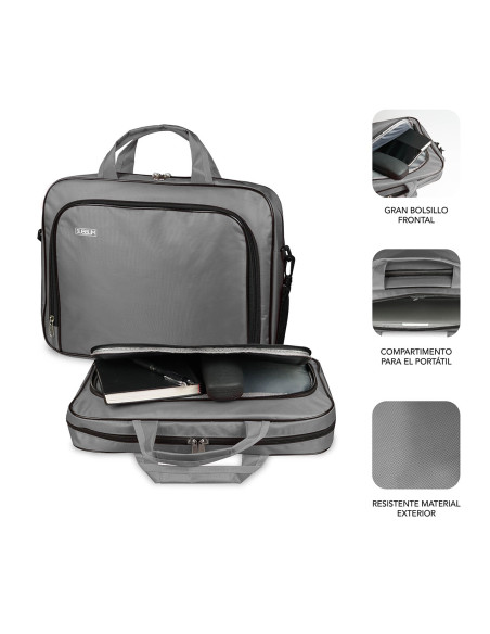 SUBBLIM Maletín Ordenador Oxford Laptop Bag 13,3"-14" Grey