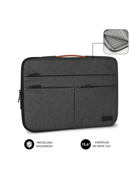 SUBBLIM Funda Air Padding 360 Sleeve 15,6" Dark Grey