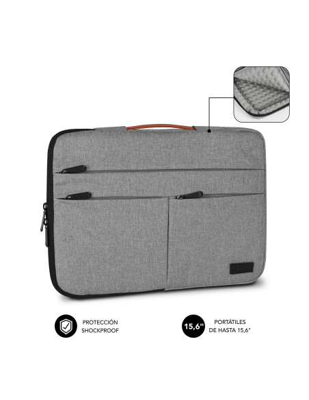SUBBLIM Funda Air Padding 360 Sleeve 15,6" Light Grey