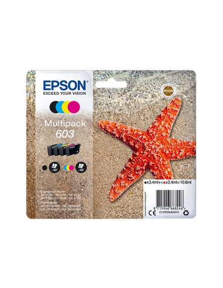 Epson 603 cartucho de tinta 4 pieza(s) Original Alto rendimiento (XL) Negro, Cian, Magenta, Amarillo