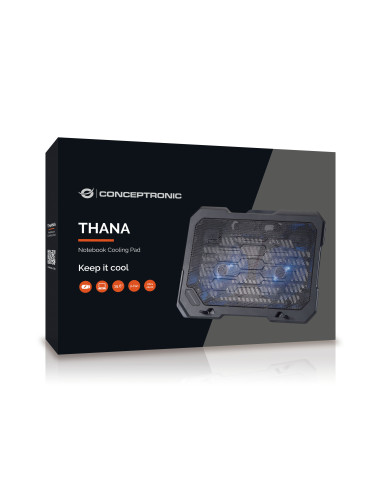 Conceptronic THANA01B almohadilla fría 39,6 cm (15.6") Negro