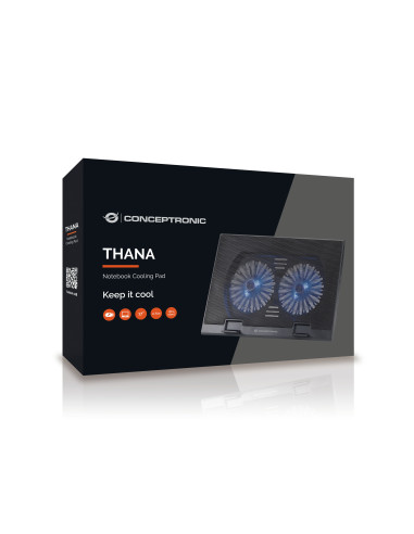 Conceptronic THANA02B almohadilla fría 43,2 cm (17") Negro