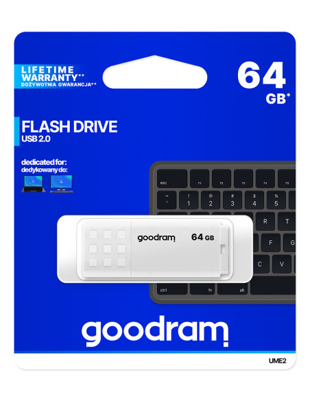 Goodram UME2 unidad flash USB 64 GB USB tipo A 2.0 Blanco