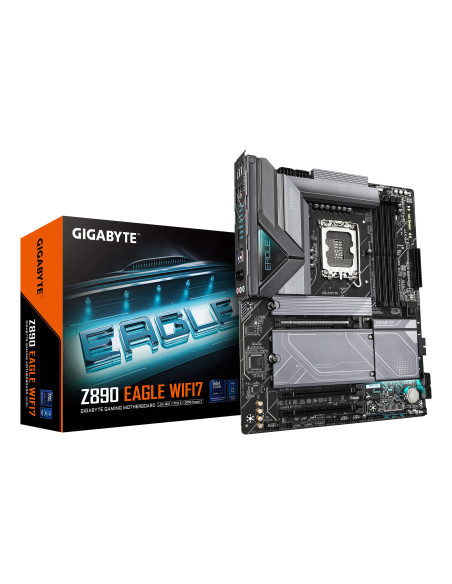 GIGABYTE Placa base Z890 EAGLE WIFI7 - Compatible con CPUs Intel Core Ultra (Serie 2), VRM de 14+1+2 fases, hasta 8800MHz DDR5
