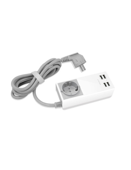 Macally Unistrip2 Universal Gris, Blanco Corriente alterna Interior